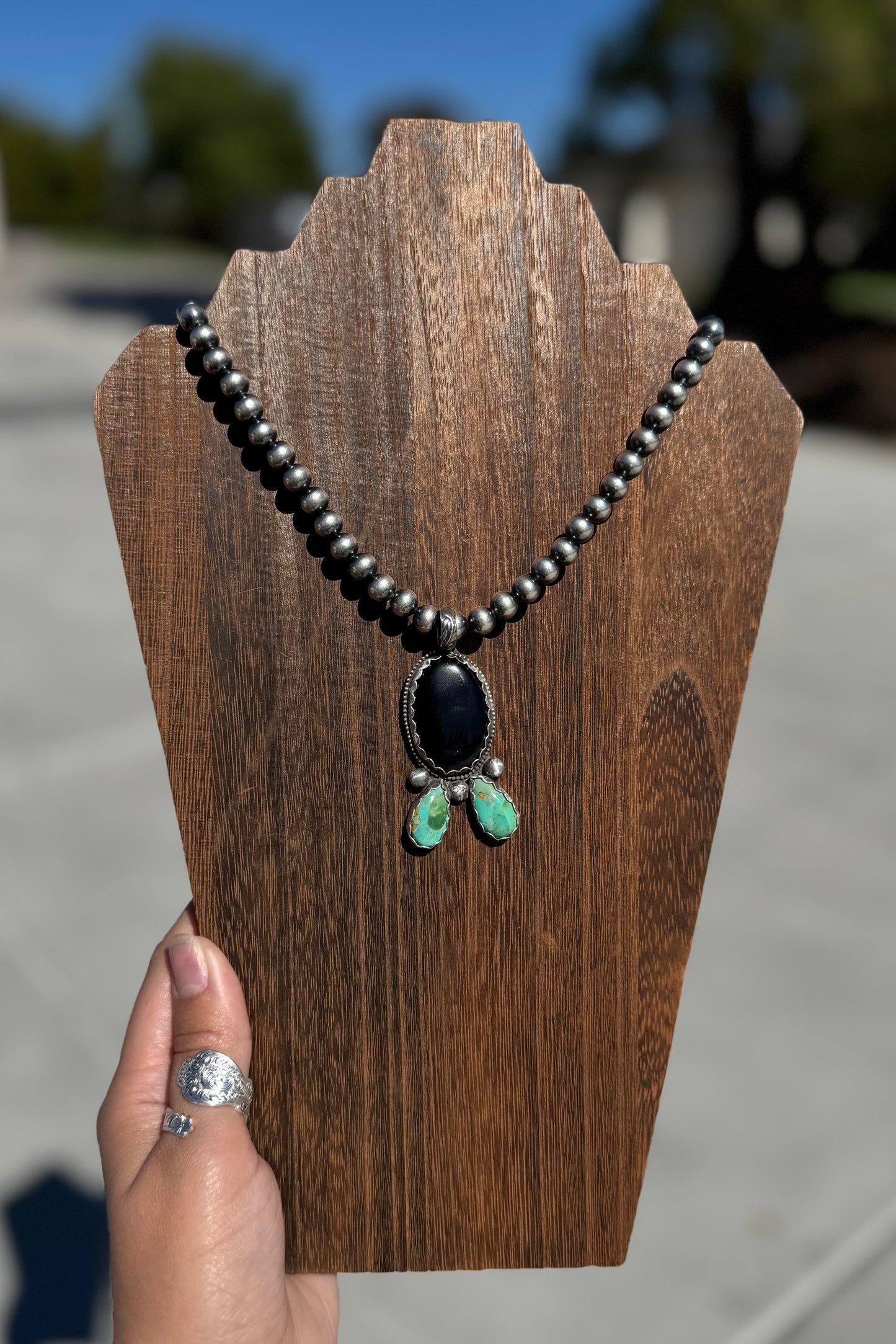Black Onyx / Kingman Mojave Pendant