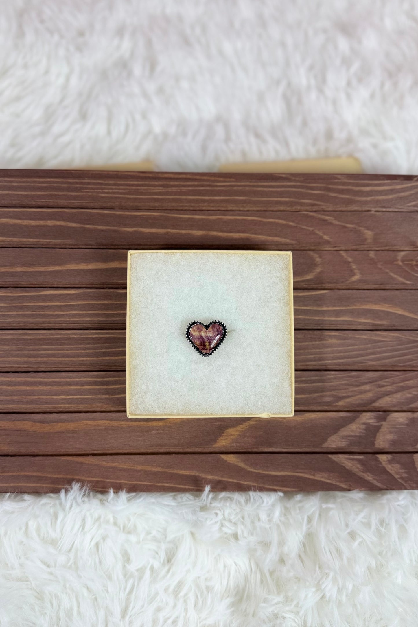 Purple Spiny Heart Ring