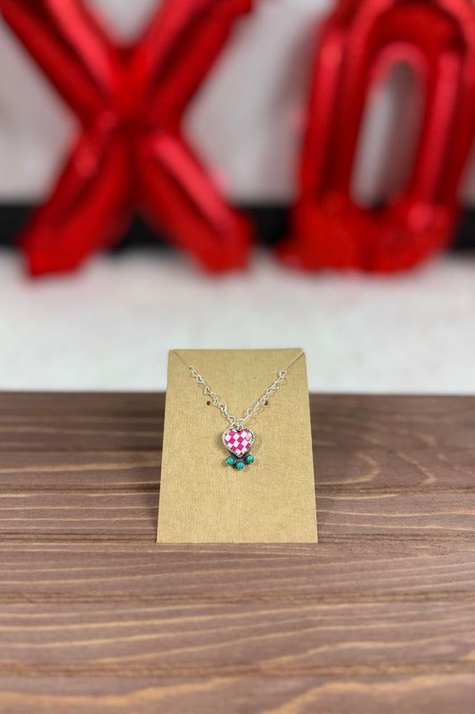 Pink Checked Pendant