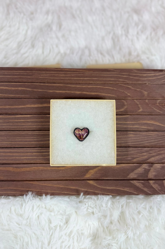 Purple Spiny Heart Ring