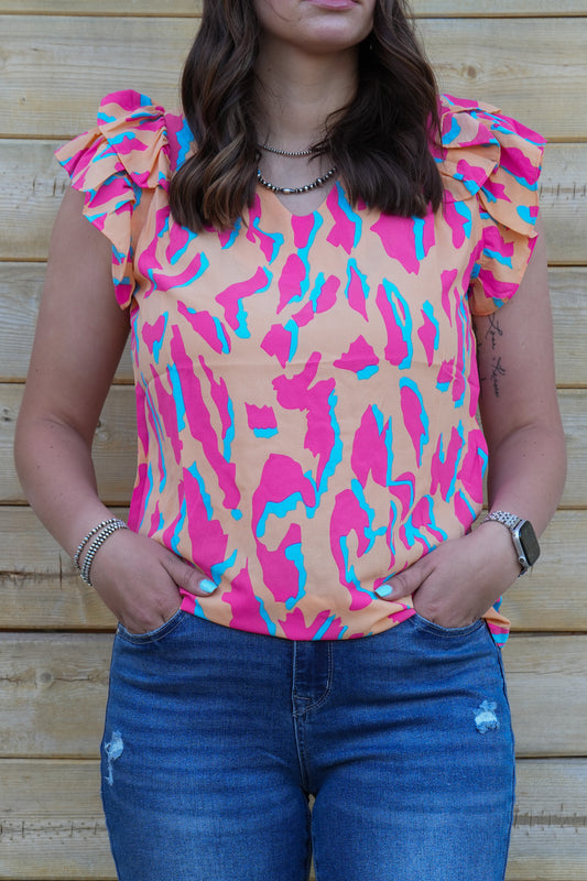 Abstract Cheetah Top