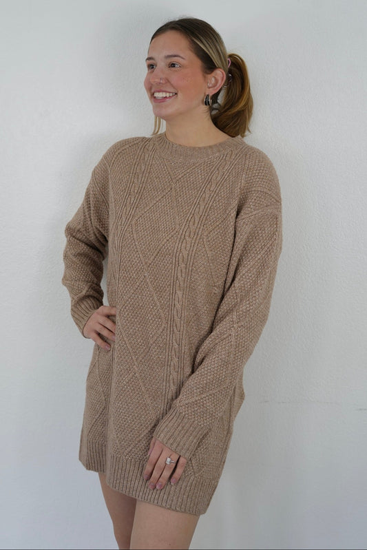 Cable Knit Sweater Dress